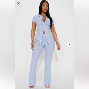 Liliana Short Sleeve Pant Set - Periwinkle